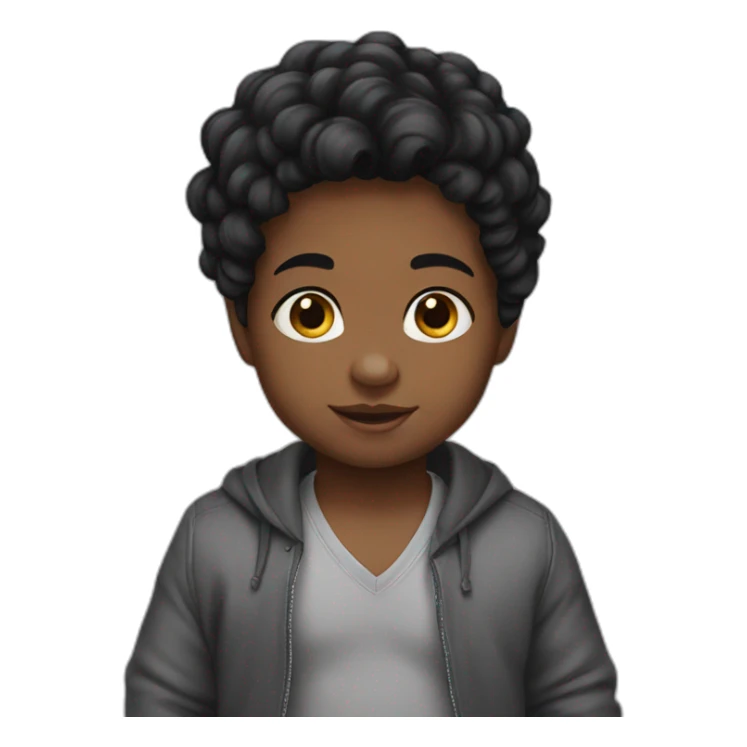 Black hair 2 years baby sticker