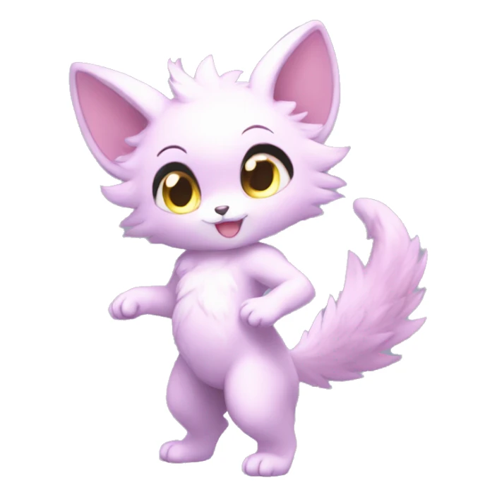 Anthro-Pastel-Fur-Sona-Chibi-Shiny-Fakémon full body sticker