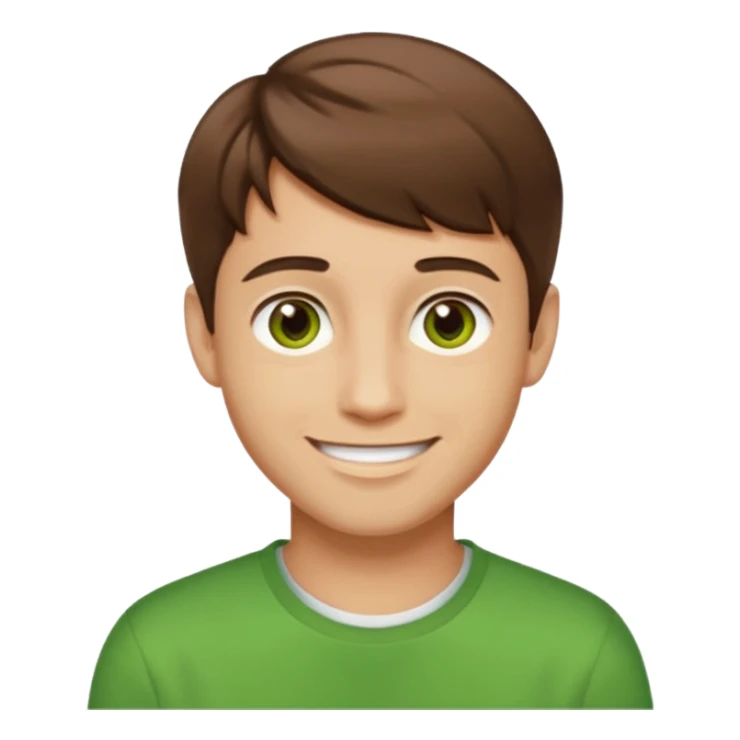 guy with a short hair that is medium brown. hazel eyes that lean green. light skin sticker