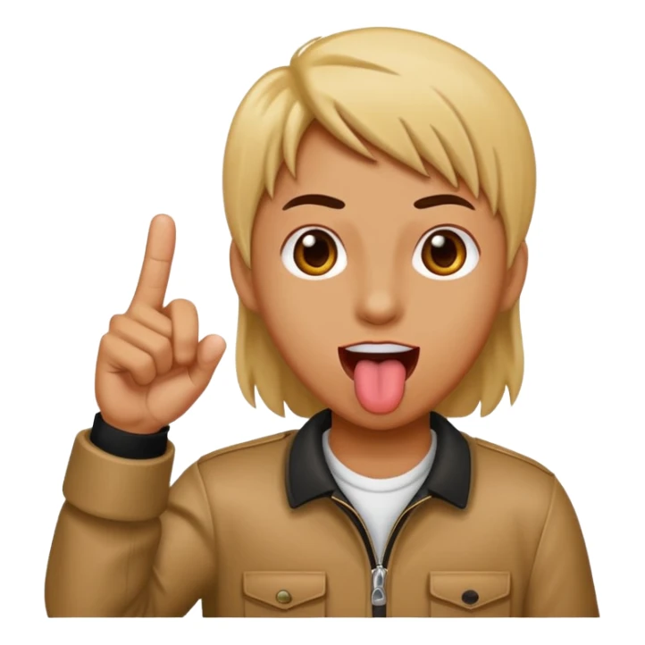 Tongue out with middle finger sticker