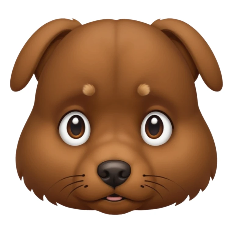 sad dog look, dog with furrowed eyebrows, big round eyes, neutral background sticker
