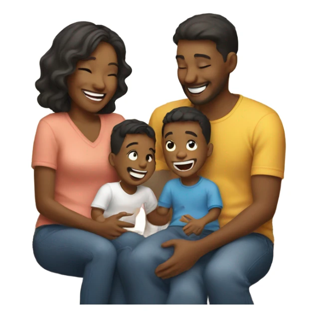 family moments with boys and baby sticker