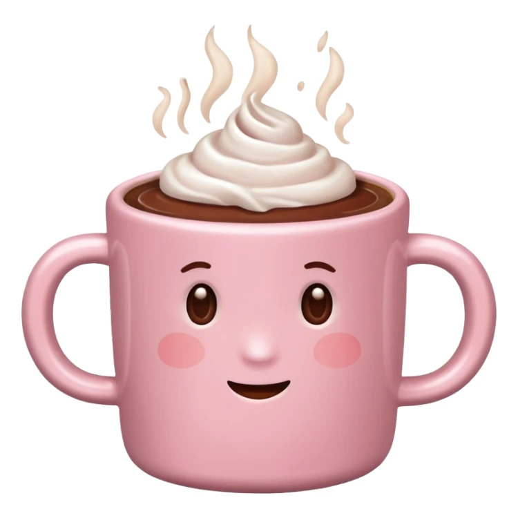 Light pink cup with hot chocolate in it sticker