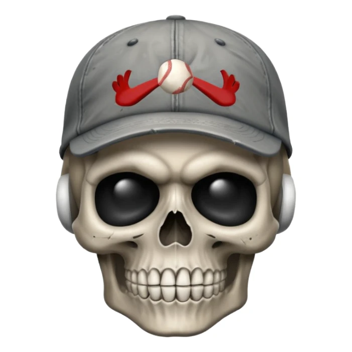 Tête de mort avec casquette sticker
