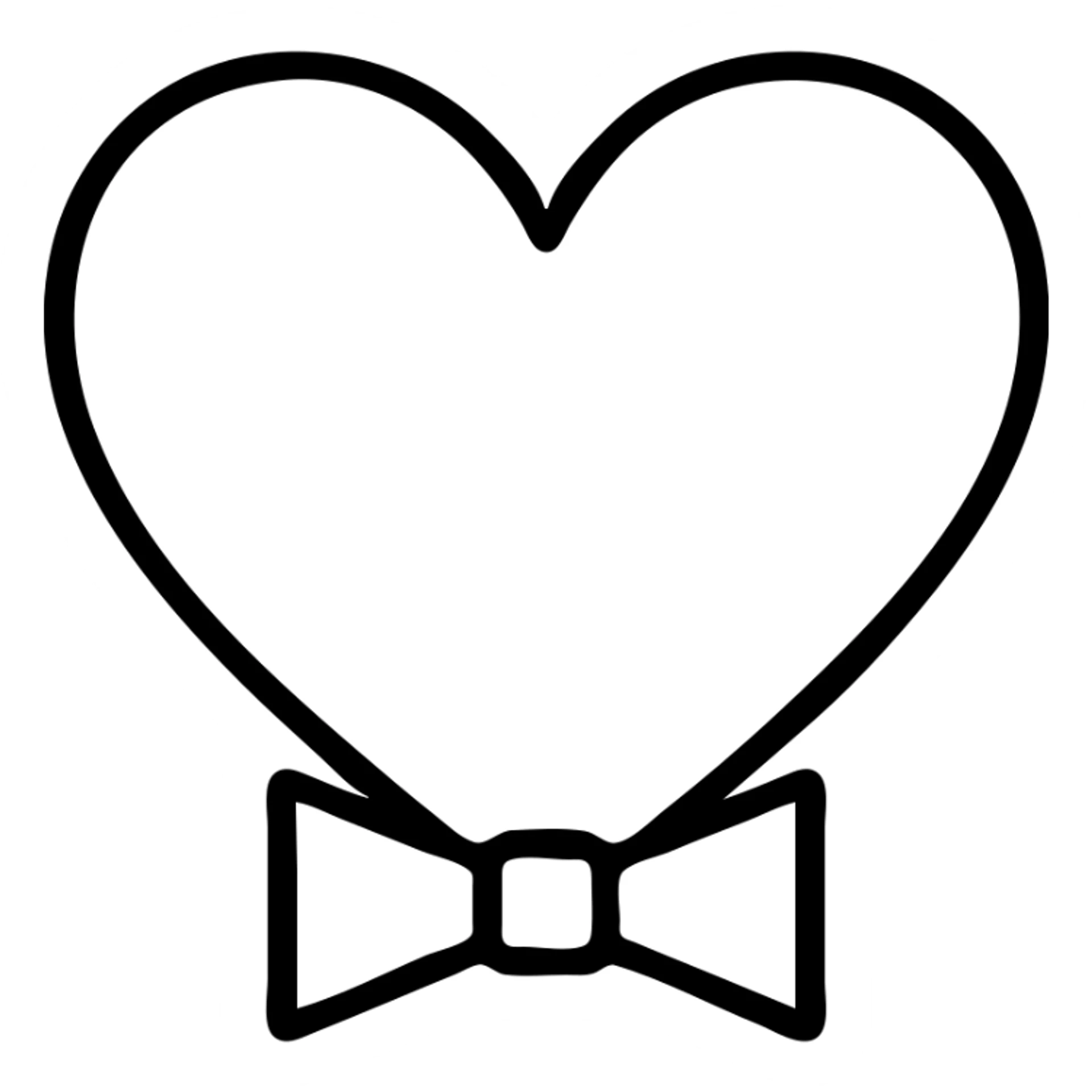 heart with a bow tie, simple and clear, minimalistic, clean lines sticker