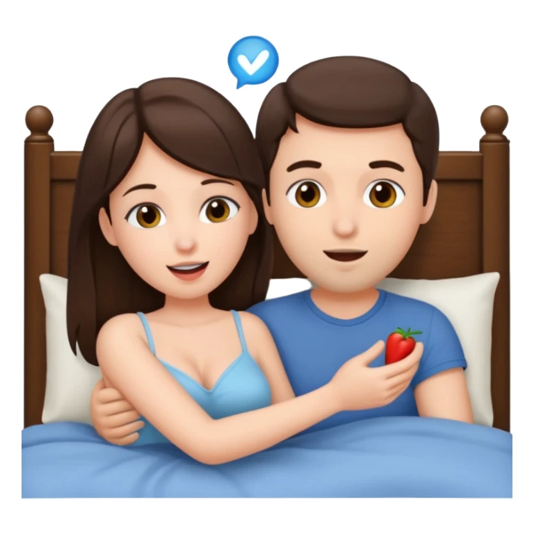 Brunette performing oral sex on a male in bed bowlob sticker