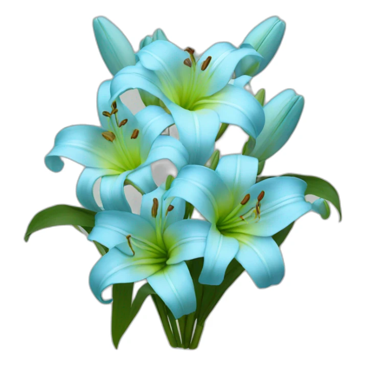 baby Blue bouquet Lily flowers sticker