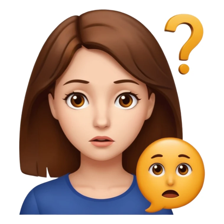 The beautiful woman looked confused, like she had a question mark on her face. sticker