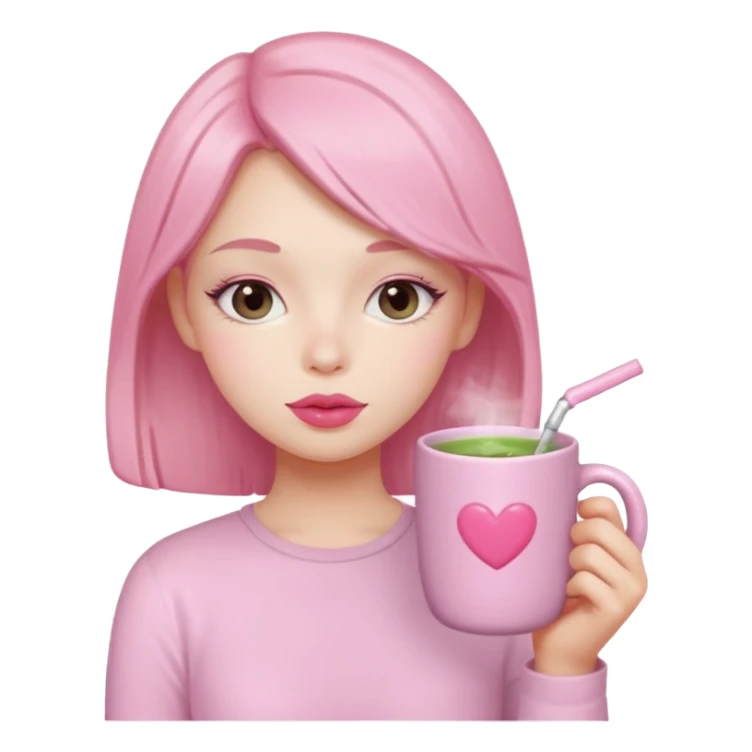 clean girl, pink matcha  sticker