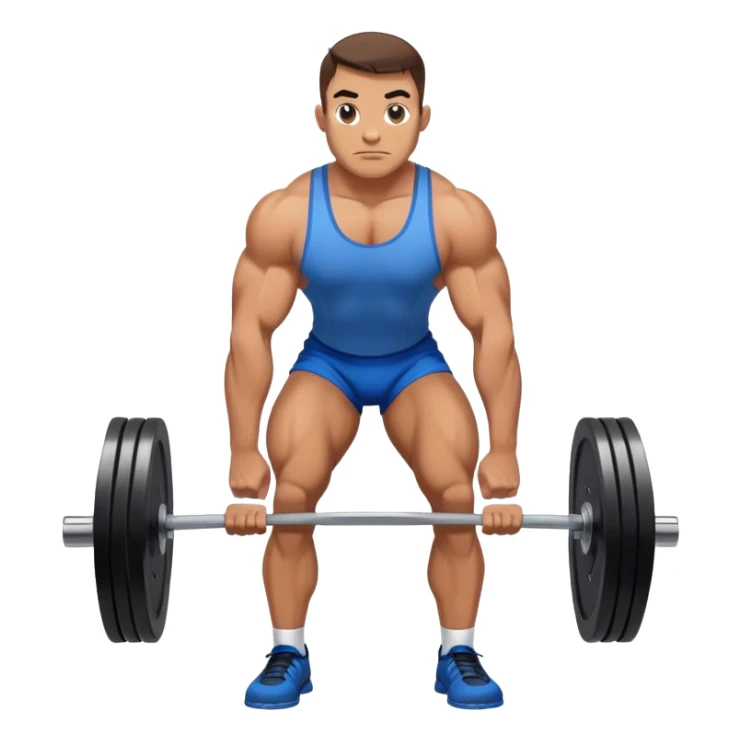 powerlifter with blue shorts perfoming deadlift sticker