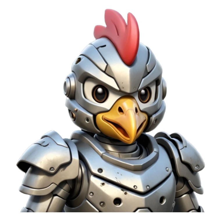 Mecha battle chicken humanoid creature but more human than chicken sticker