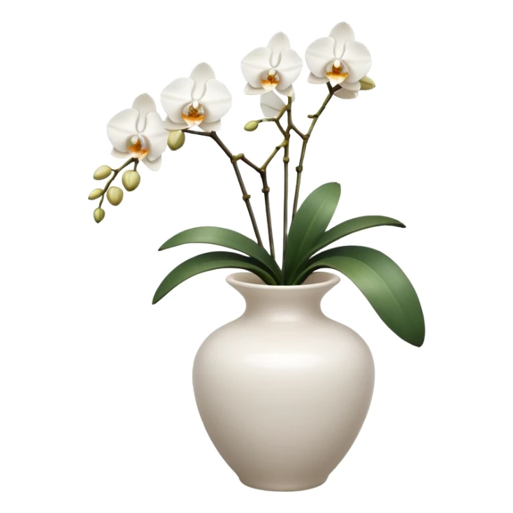 white orchids in white Italy vase  sticker