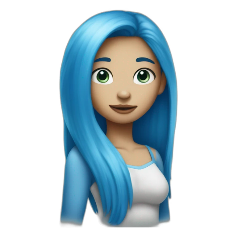 girl with blue skin like smurf sticker