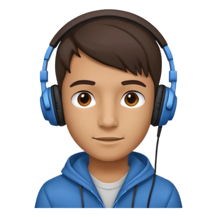GenZ boy with headphones on and look like editor make him cool asf!  He must look like attitude and egoistic sticker