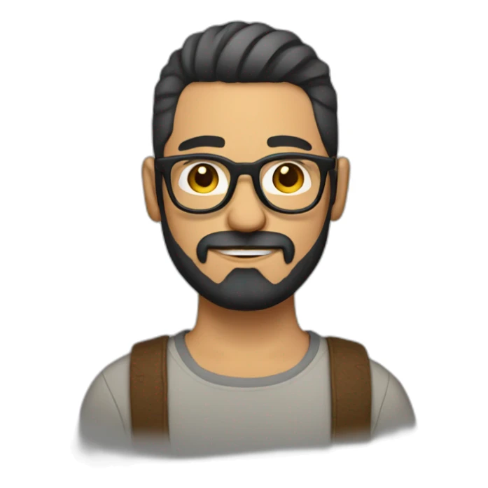 hipster mexican with beard, glasses and short hair sticker