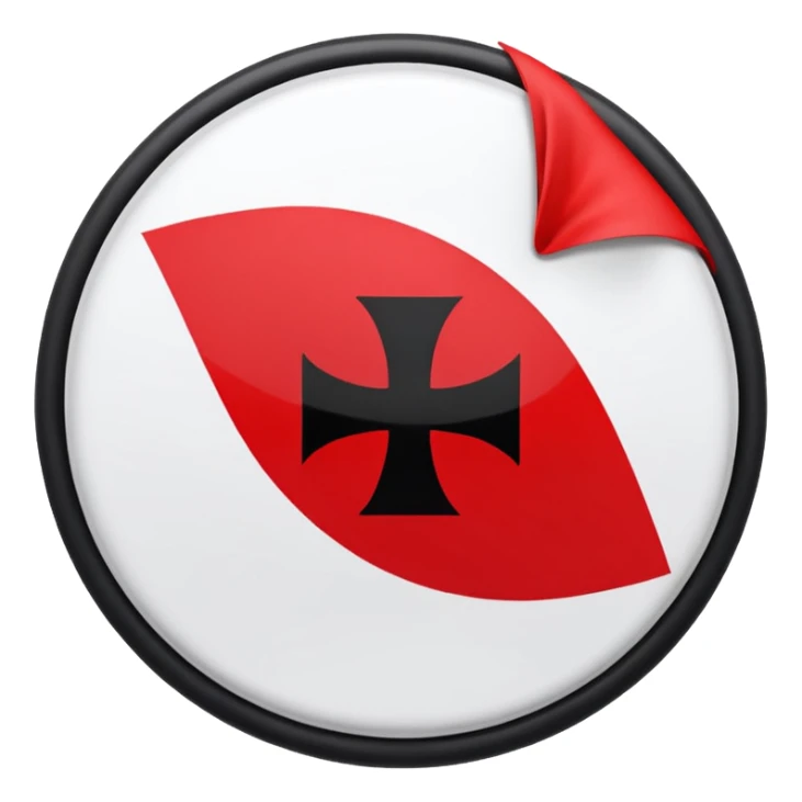 Red flag, with white disk, inside of white disk is black swastika. sticker