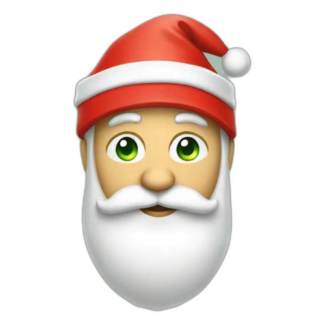 electrician dressed as santa claus with a green hat sticker