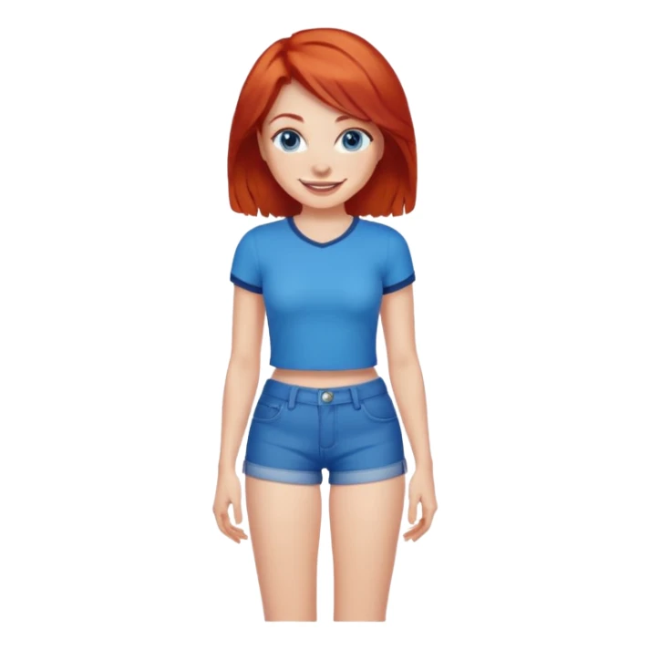 Big ass woman with red hair and blue eyes hot pants sticker