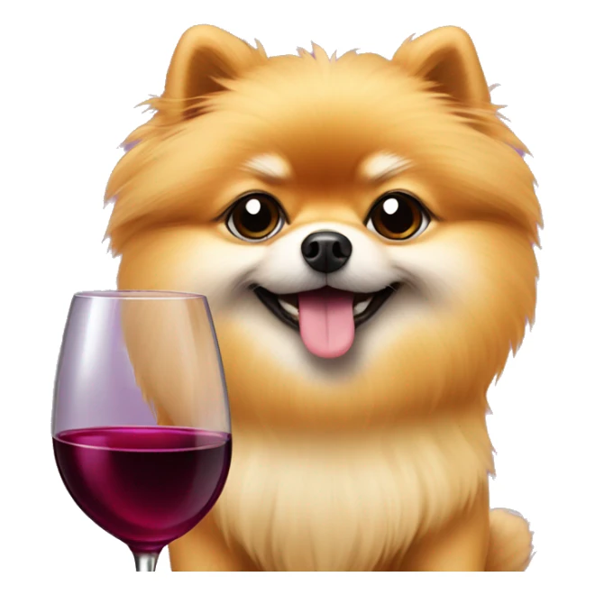 pomeranian with wine in paw sticker