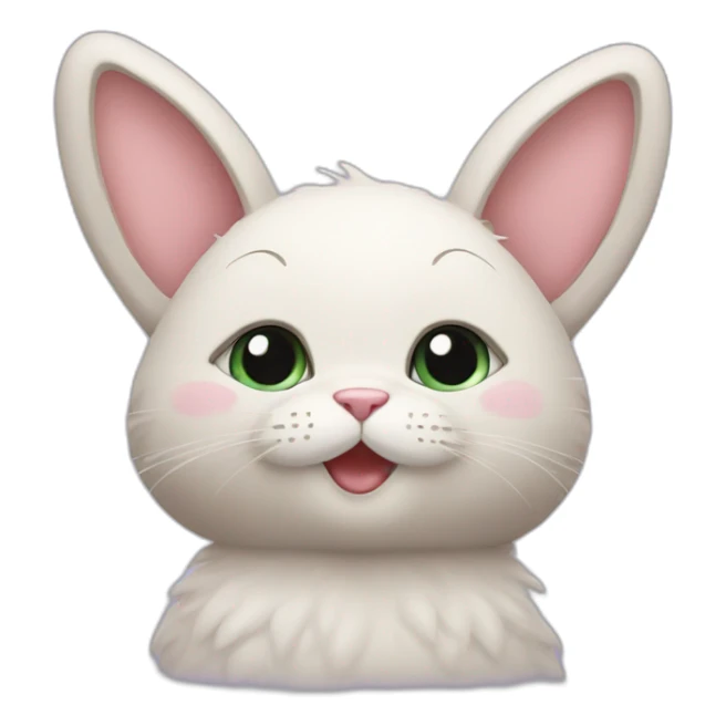 combination of cat and bunny sticker