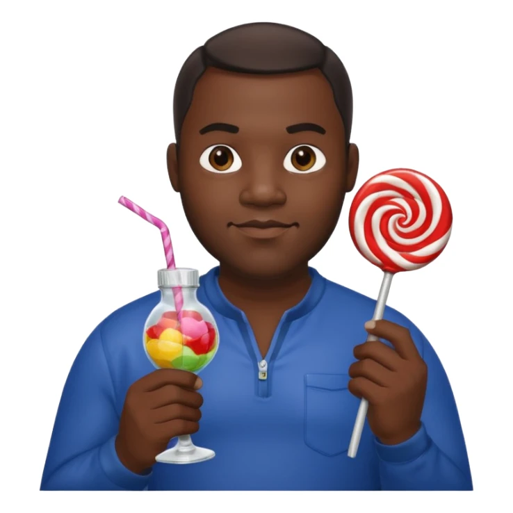 Big Sexy black man hold a bottle and a lollipop sticker