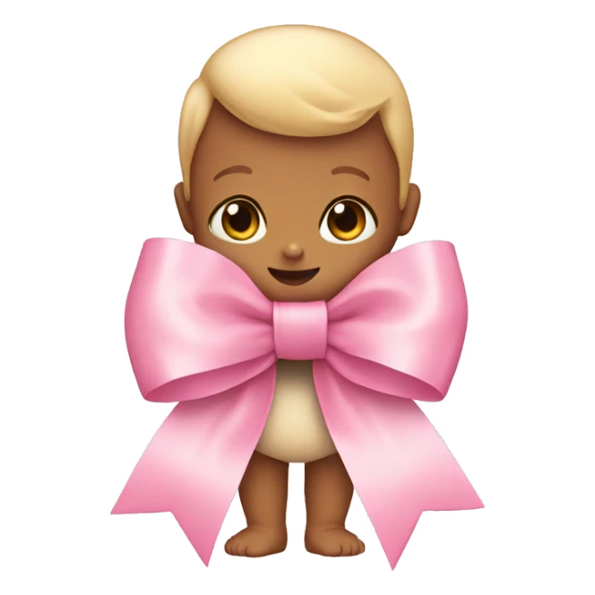 baby pink bow sticker