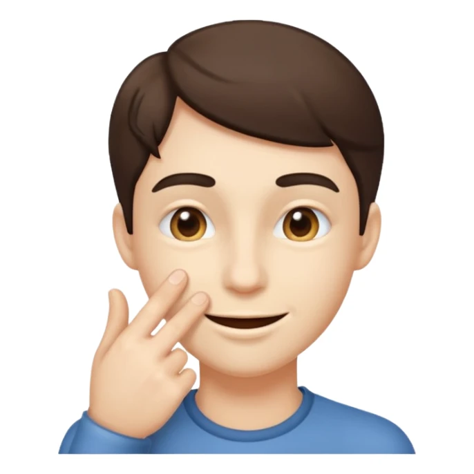 Smirking 😏 with hand by mouth sticker