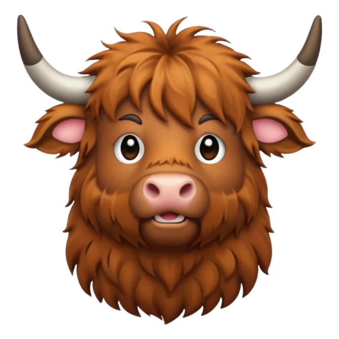 highland cow emoji outline sticker