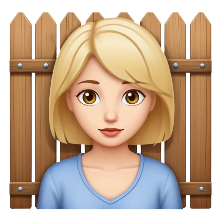 Woman behind a fence sticker