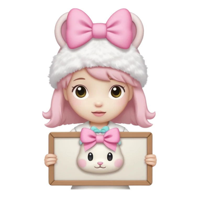 mymelody with sign that says great work sticker