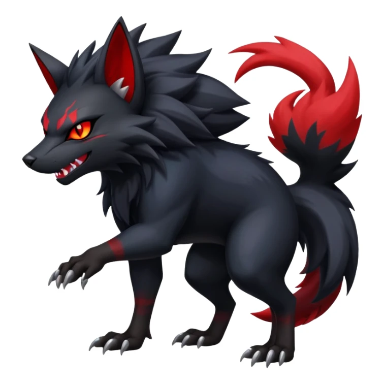 Shiny Dark Gothic Badass Handsome Nargacuga-Torracat-Zoroark full body sticker