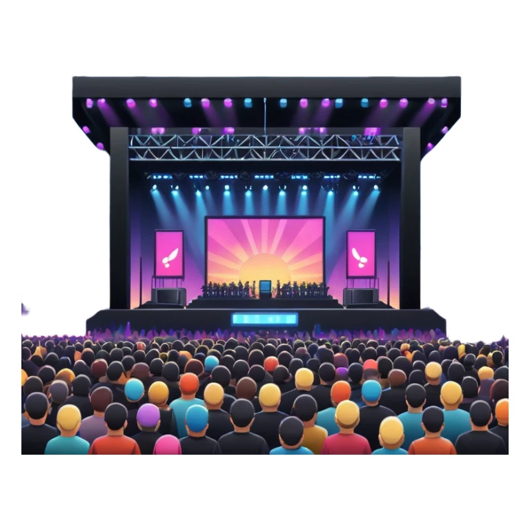 night electronic music festival stage from air sticker