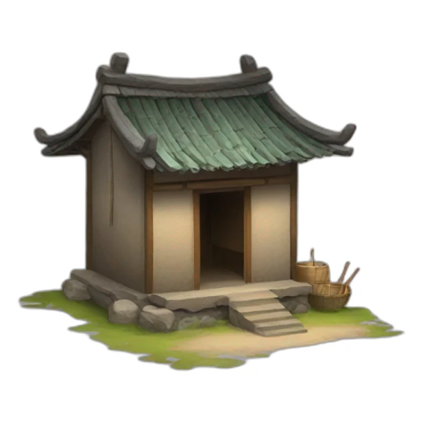Chinese village hut sticker