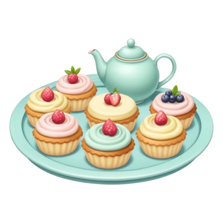 tea party pastries tray pastel colors sticker