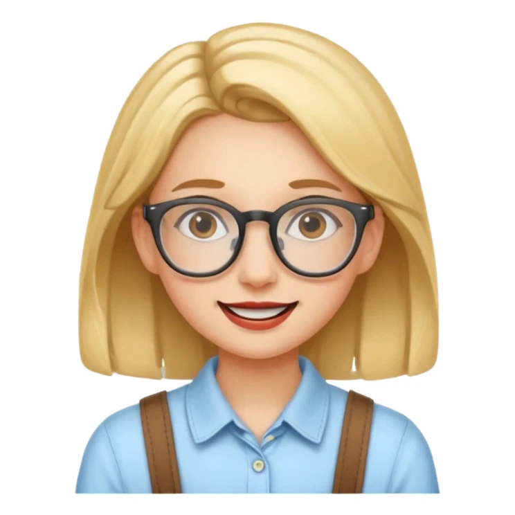 genius girl with glasses and braces sticker