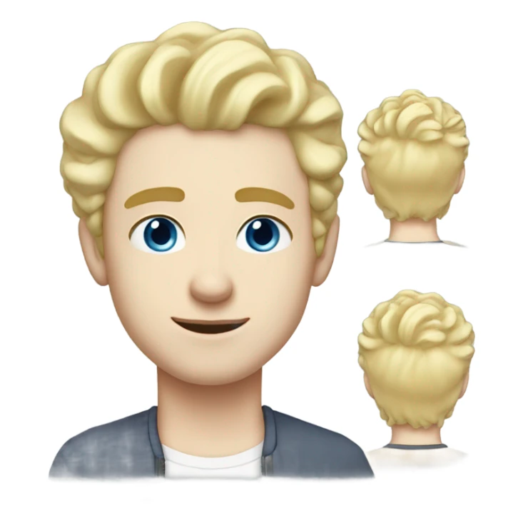 light curl blonde 30yo man blue eyed pale skin sticker
