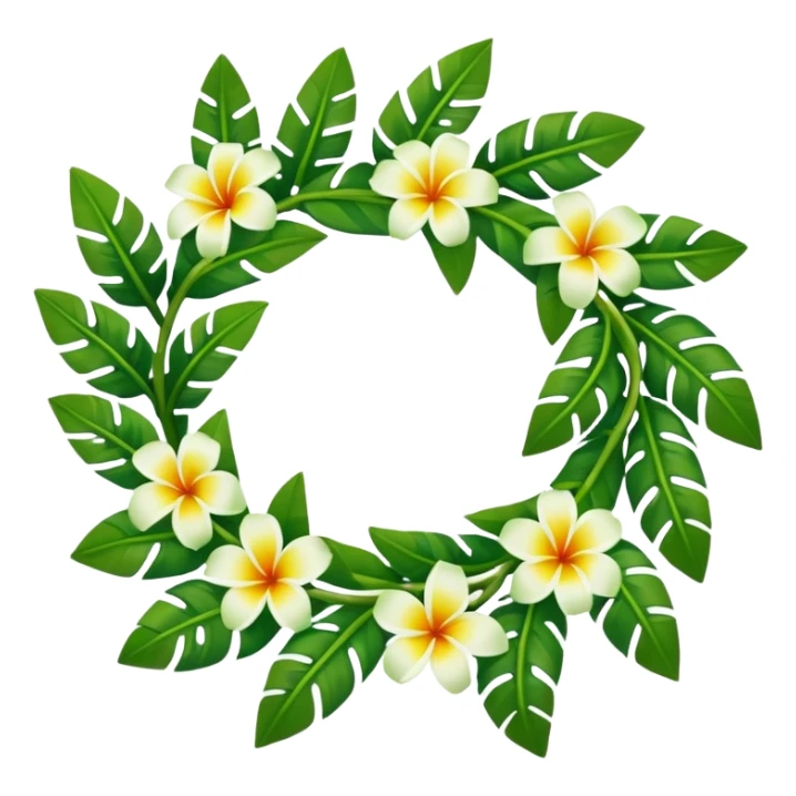 hawaiian haku lei (green leaf flower crown) sticker