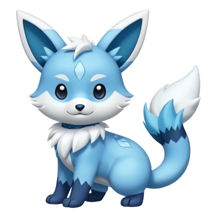 Glaceon-Oshawott-Meowstic-Fakémon-hybrid-creature (full body)  sticker