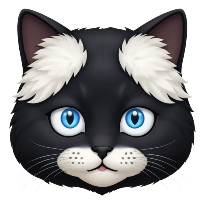 Black Baby cat face with blue eyes 🐱 sticker