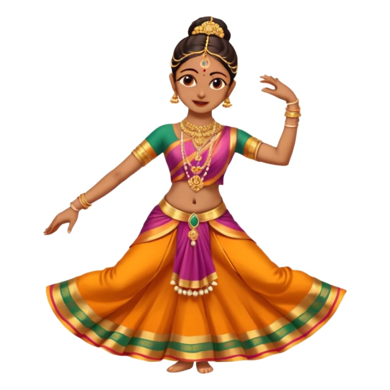 Bharatanatyam dancer in a full length dance pose sticker