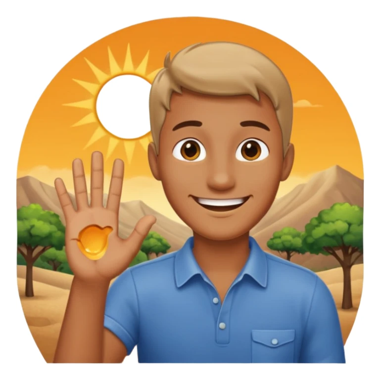 gülen adam eliyle delik yapıyor sticker