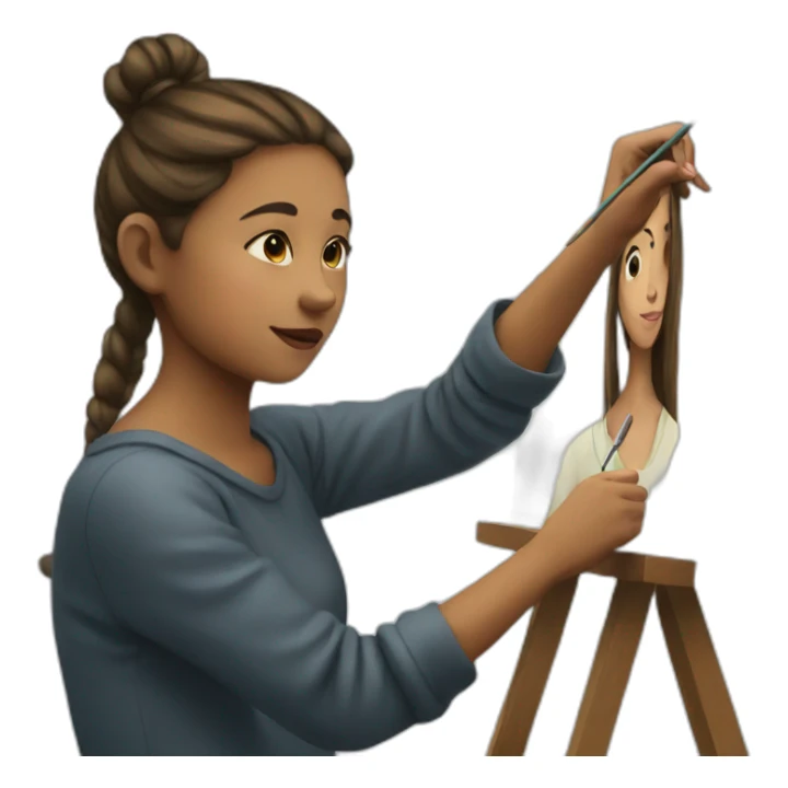 Girl painting  sticker