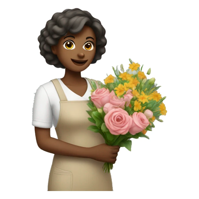 Woman florist with bouquet   sticker
