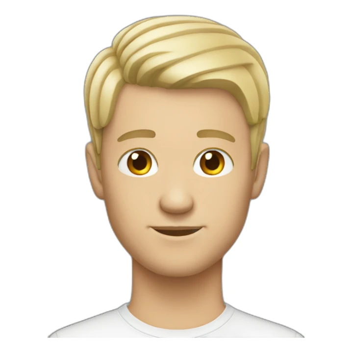 white male with a 2 block middle part haircut sticker