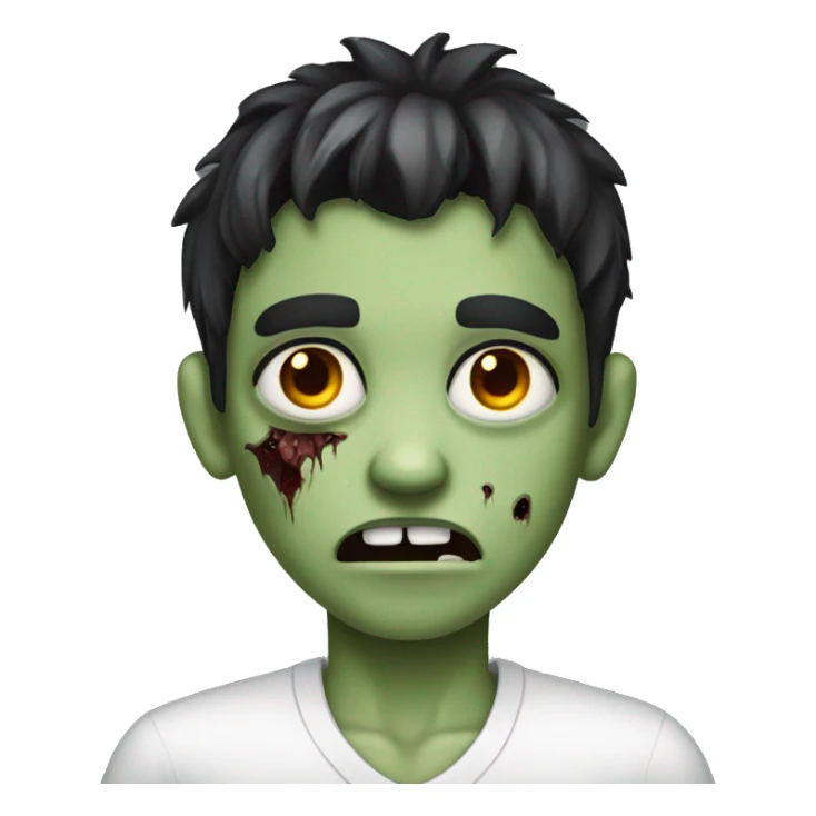boy zombie with dark hair and white shirt sticker