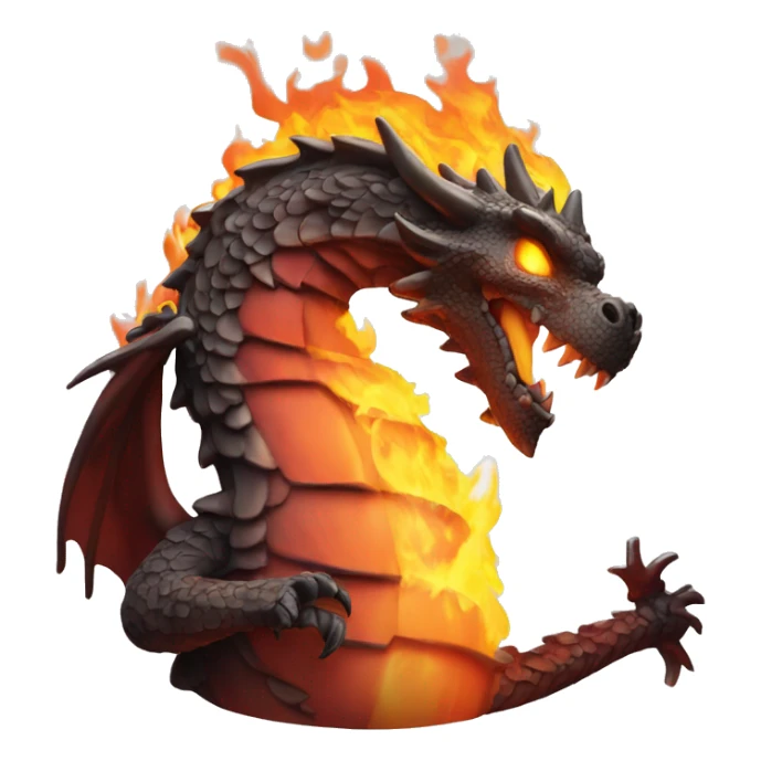 Imperia Roman fire dragon with a flaming sword make it tiny and more emoji sticker
