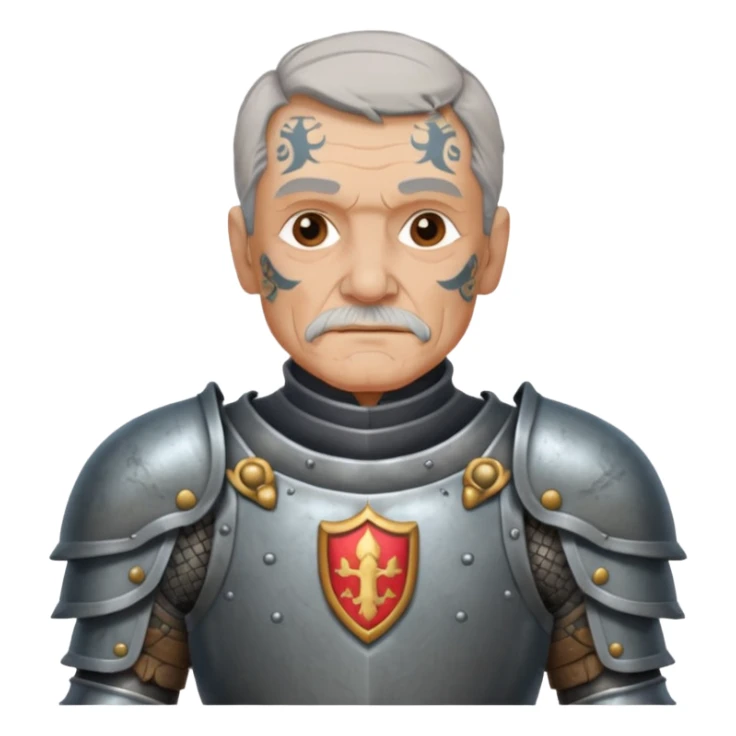 elderly tattooed knight, tattooed shoulder sticker