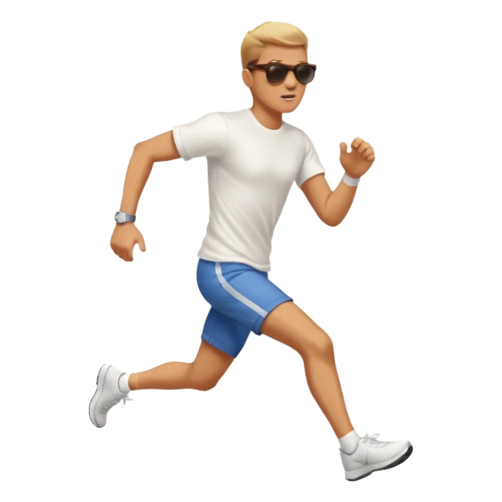 Man trying to catch up to car sticker