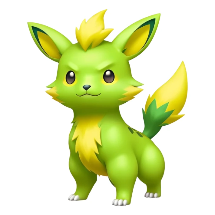  Electrike with green and yellow fur, electric type Pokémon (full body) sticker