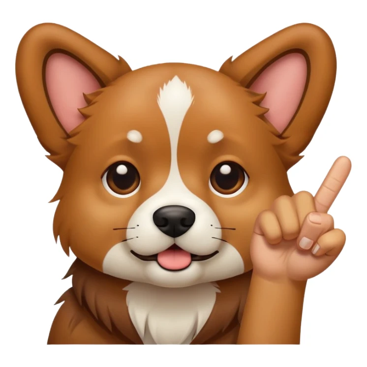 A dog sticking up the middle finger sticker
